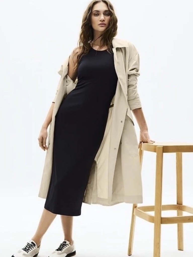 Nwt Athleta Signature Rib Maxi Dress // Black #657062